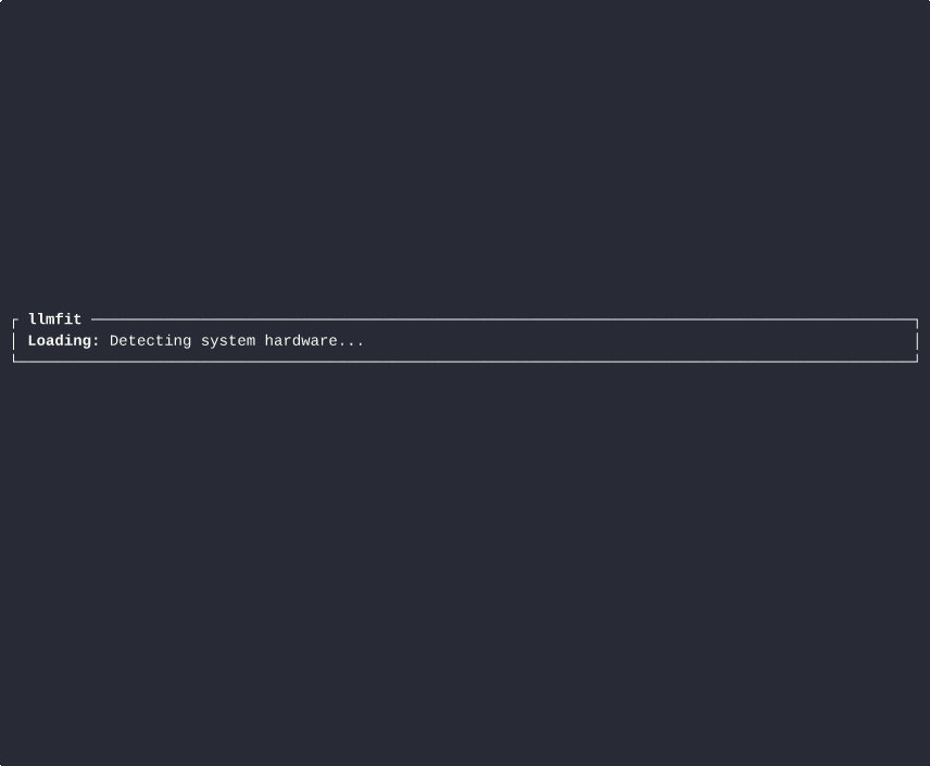 llmfit terminal tool detecting local hardware and ranking which LLM models will run best on it